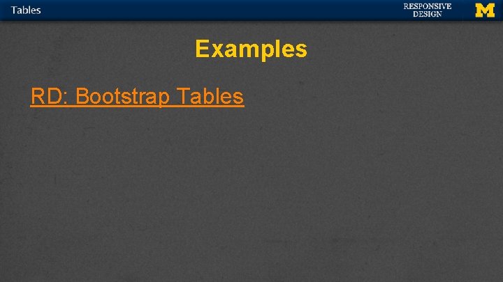 Examples RD: Bootstrap Tables 