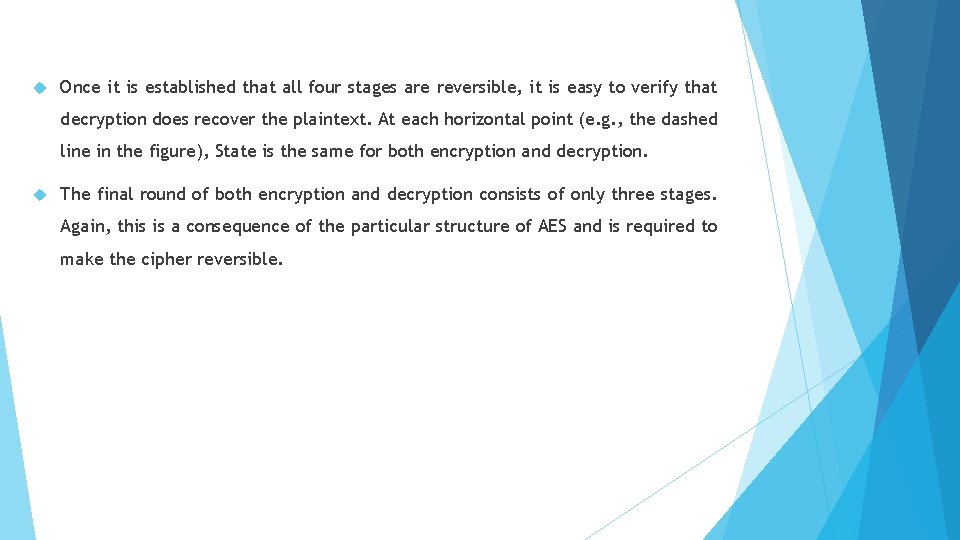  Once it is established that all four stages are reversible, it is easy