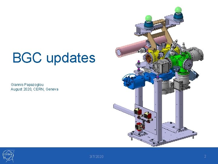 BGC updates Giannis Papazoglou August 2020, CERN, Geneva 3/7/2020 2 