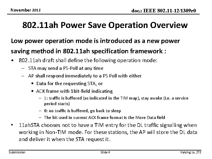 November 2012 doc. : IEEE 802. 11 -12/1309 r 0 802. 11 ah Power