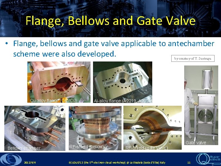 Flange, Bellows and Gate Valve • Flange, bellows and gate valve applicable to antechamber