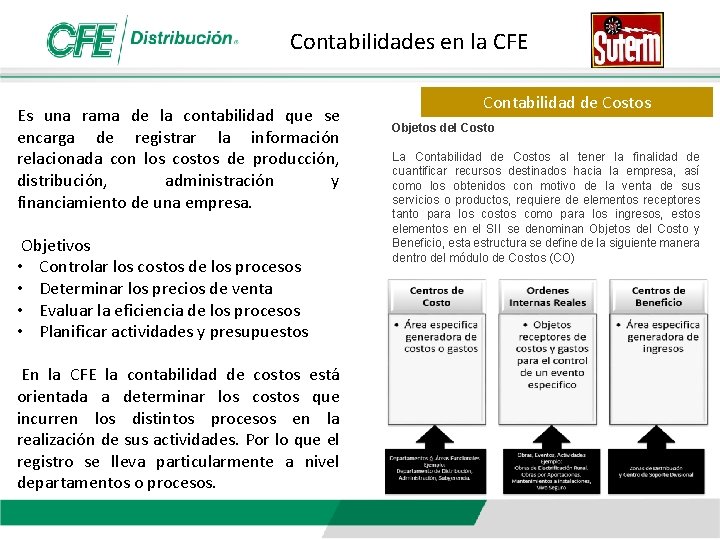 Contabilidades en la CFE Es una rama de la contabilidad que se encarga de