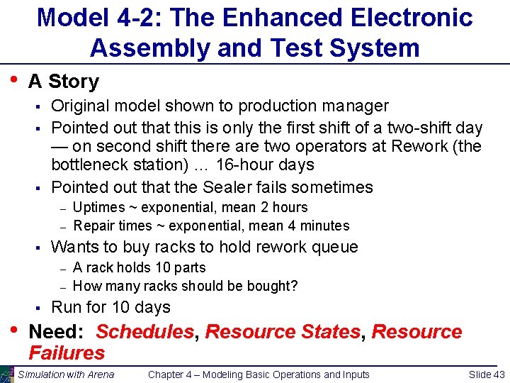 Model 4 -2: The Enhanced Electronic Assembly and Test System • A Story §