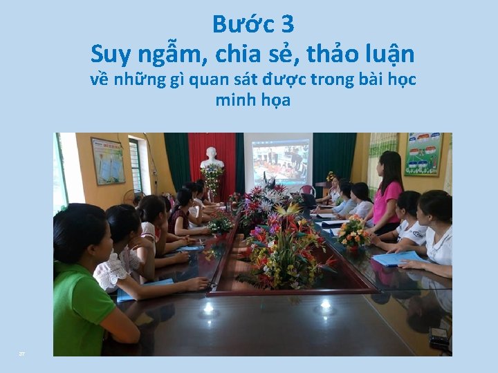 Bước 3 Suy ngẫm, chia sẻ, thảo luận về những gì quan sát được