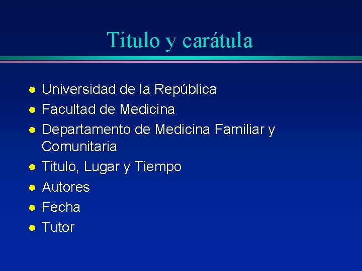 Titulo y carátula l l l l Universidad de la República Facultad de Medicina