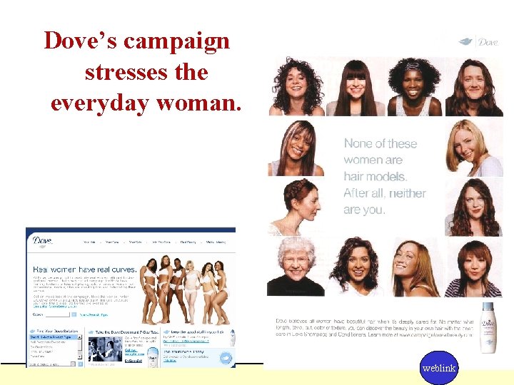 Dove’s campaign stresses the everyday woman. weblink 