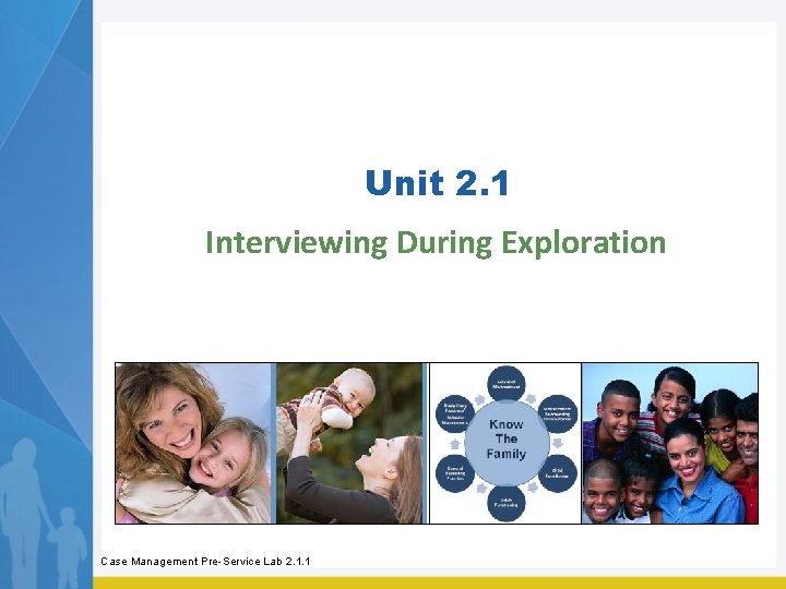 Unit 2. 1 Interviewing During Exploration Case Management Pre-Service Lab 2. 1. 1 