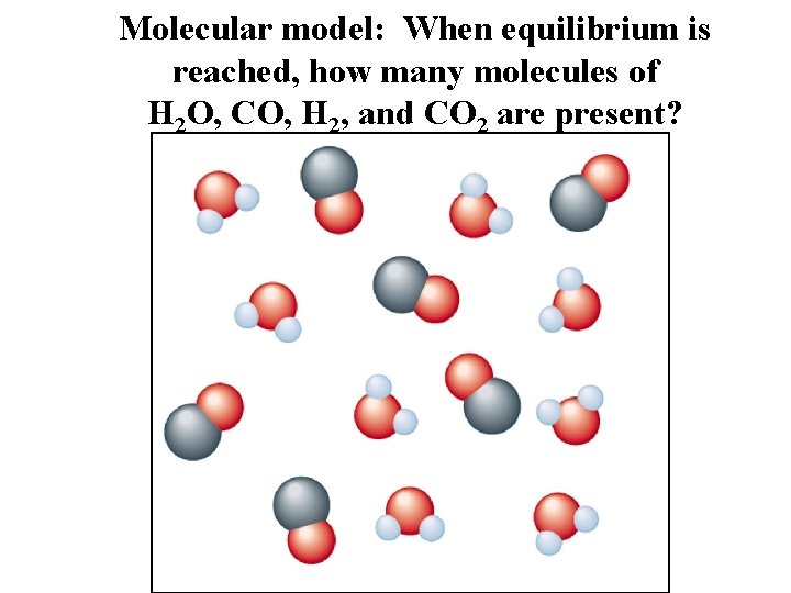 Molecular model: When equilibrium is reached, how many molecules of H 2 O, CO,