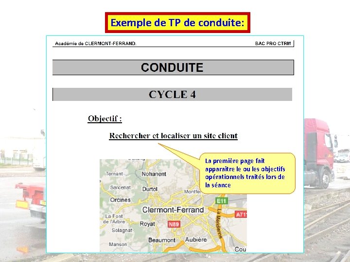 Bac Exemple Pro Réparation des Carrosseries de TP de conduite: Repère pour la formation