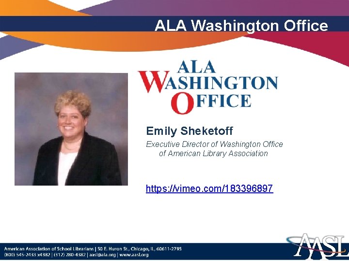 ALA Washington Office Emily Sheketoff Executive Director of Washington Office of American Library Association