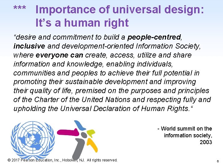 *** Importance of universal design: It’s a human right “desire and commitment to build