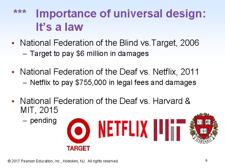 *** Importance of universal design: It’s a law • National Federation of the Blind