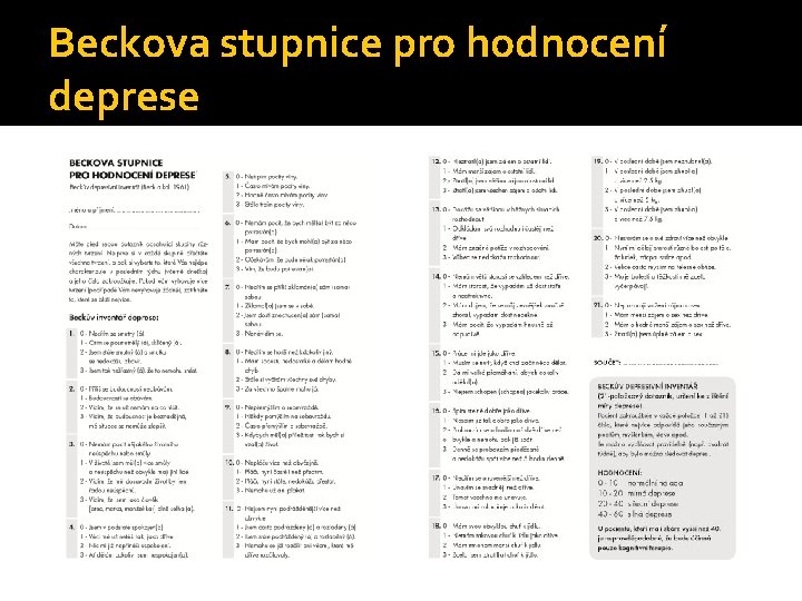 Beckova stupnice pro hodnocení deprese 