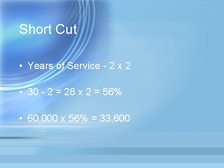 Short Cut • Years of Service - 2 x 2 • 30 - 2