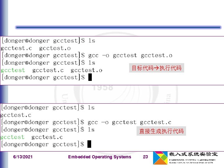 目标代码 执行代码 直接生成执行代码 6/13/2021 Embedded Operating Systems 23 