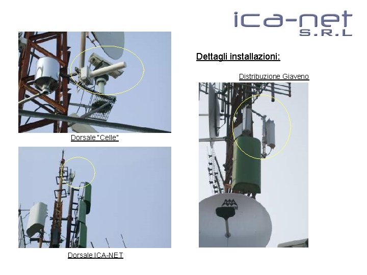 Dettagli installazioni: Distribuzione Giaveno Dorsale “Celle” Dorsale ICA-NET 