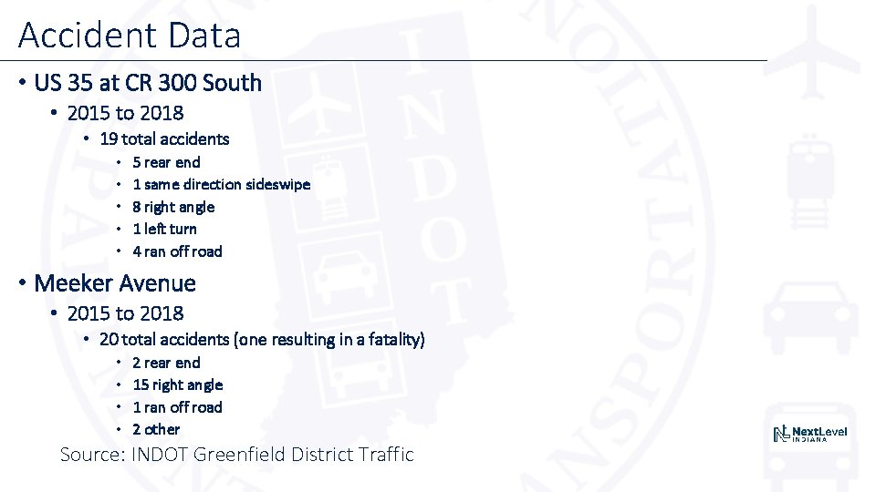 Accident Data • US 35 at CR 300 South • 2015 to 2018 •