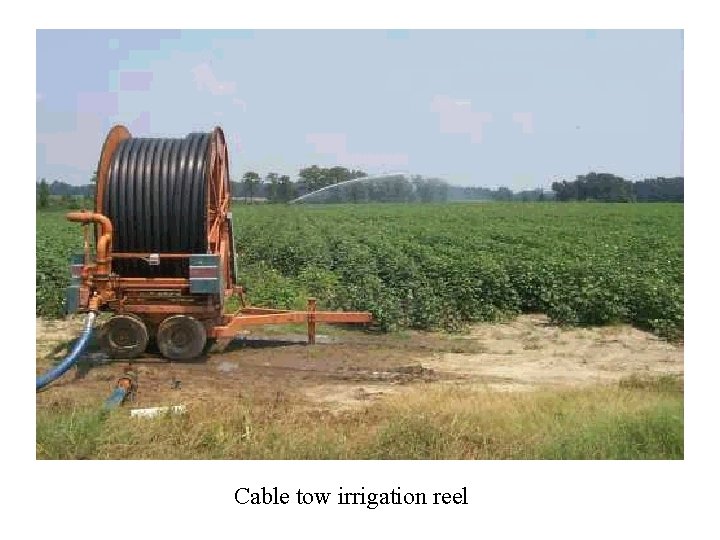 Cable tow irrigation reel 