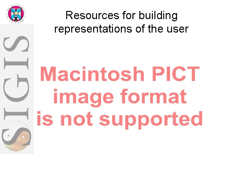 Resources for building representations of the user 