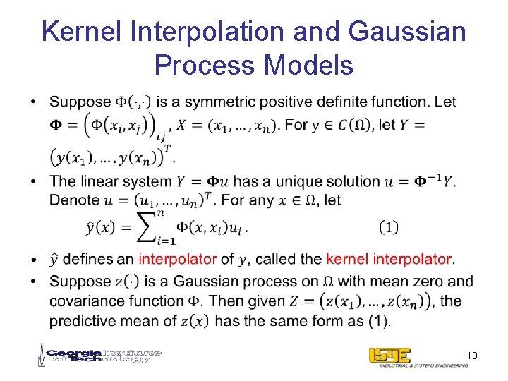 Kernel Interpolation and Gaussian Process Models • 10 