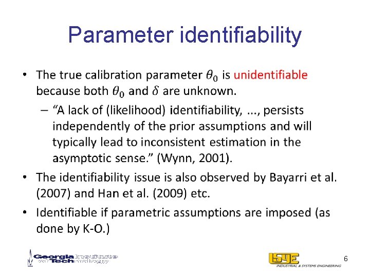 Parameter identifiability • 6 