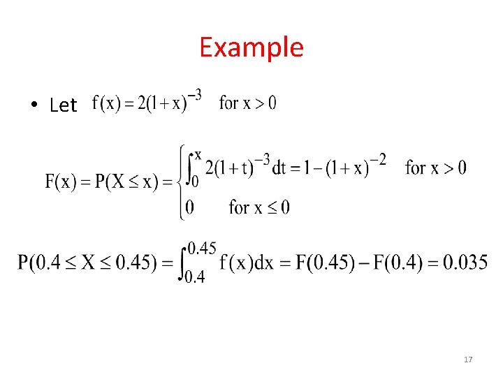 Example • Let 17 