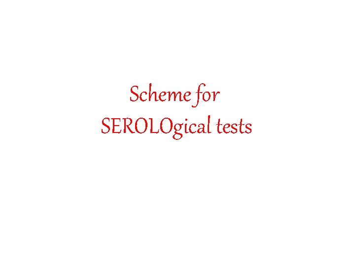Scheme for SEROLOgical tests 