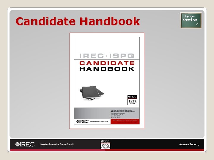 Candidate Handbook Lesson: Experience Assessor Training 