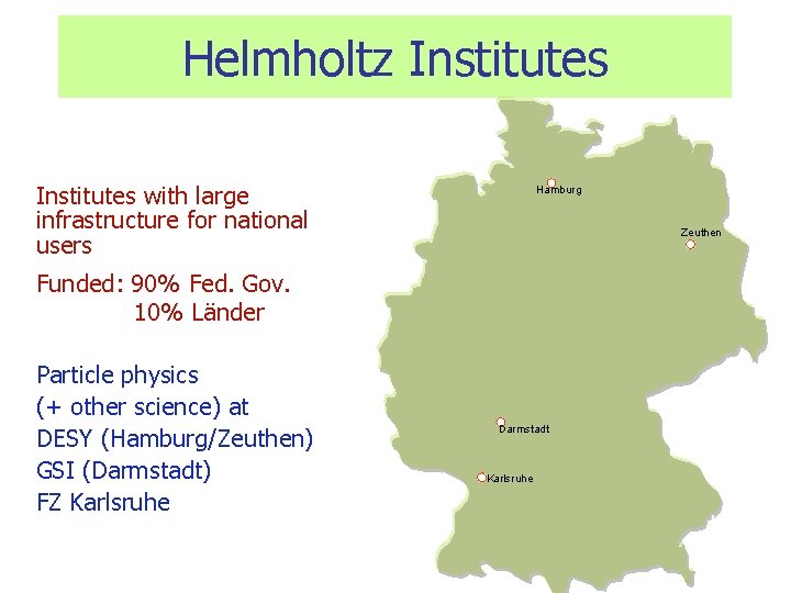 Particle Physics in Germany activities and perspectives Bernhard