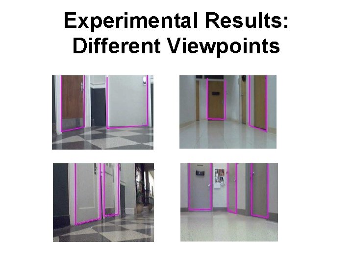 Experimental Results: Different Viewpoints 