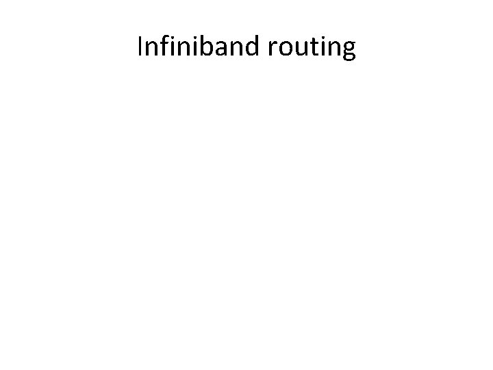 Infiniband routing 