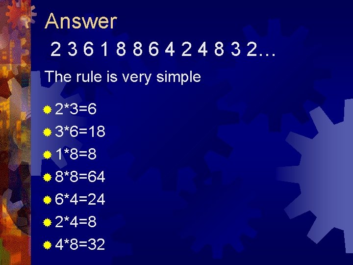Answer 2 3 6 1 8 8 6 4 2 4 8 3 2…