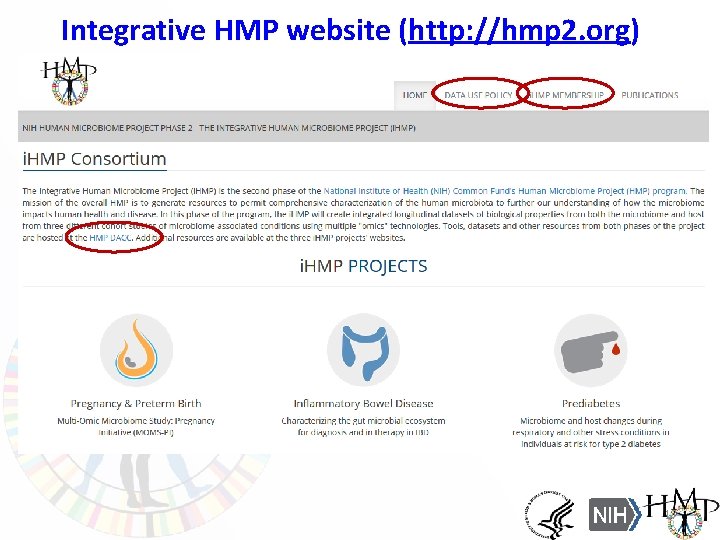 Integrative HMP website (http: //hmp 2. org) 17 
