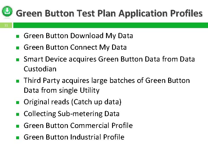 Green Button Test Plan Application Profiles 11 Green Button Download My Data Green Button