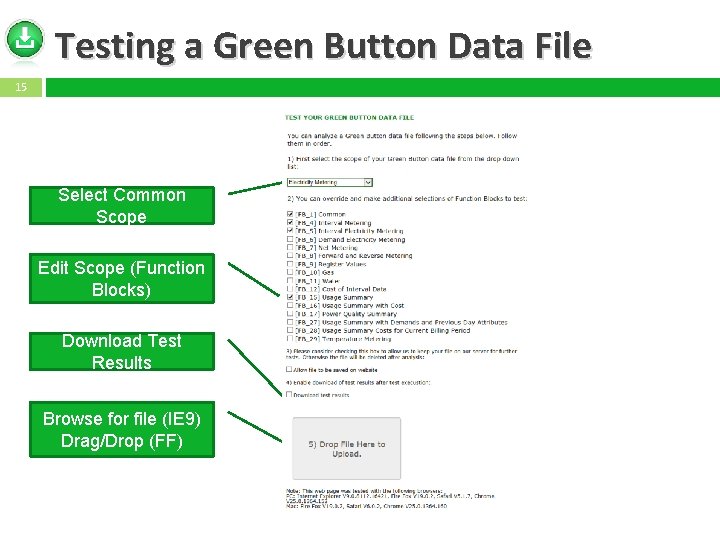 Testing a Green Button Data File 15 Select Common Scope Edit Scope (Function Blocks)