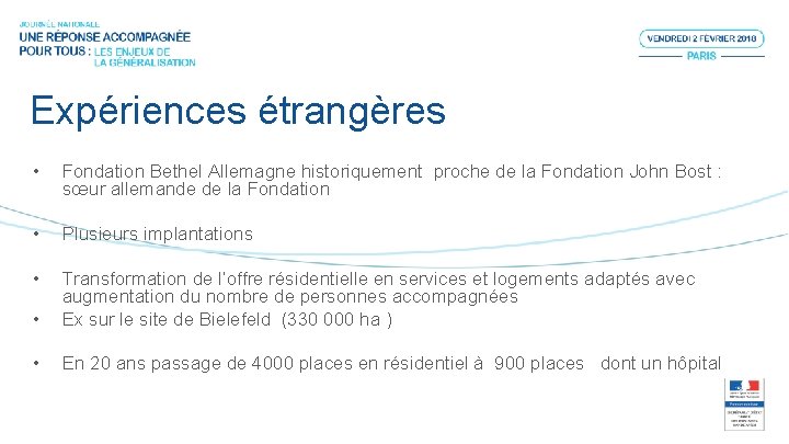 Expériences étrangères • Fondation Bethel Allemagne historiquement proche de la Fondation John Bost :