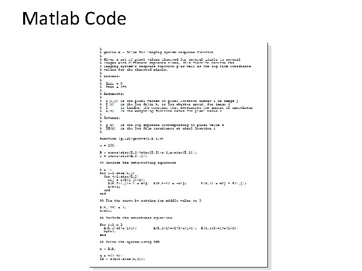 Matlab Code 