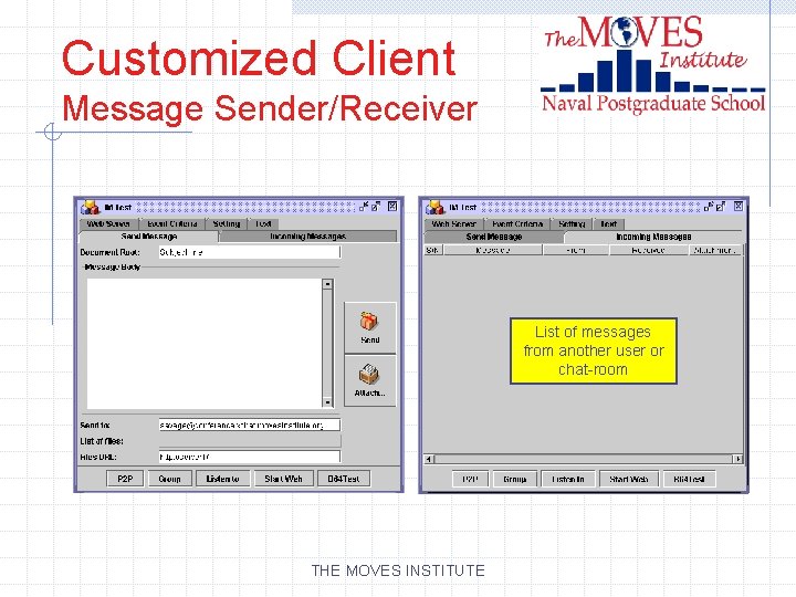 Customized Client Message Sender/Receiver List of messages from another user or chat-room THE MOVES