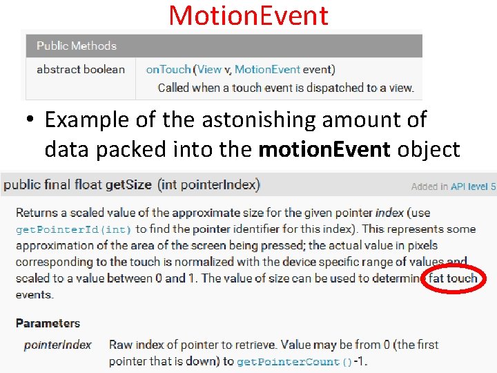 Motion. Event • Example of the astonishing amount of data packed into the motion.