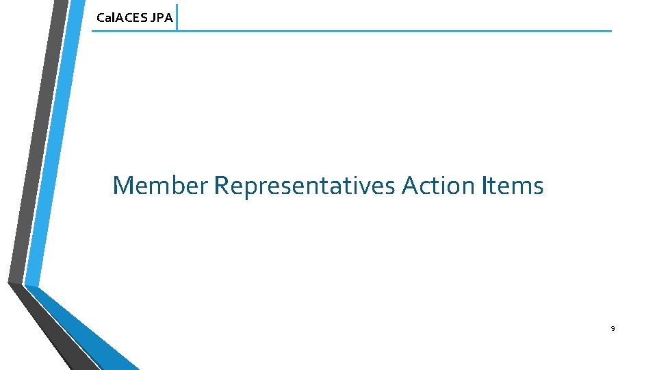 Cal. ACES JPA Member Representatives Action Items 9 