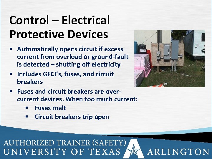 Electrical Safety Terminal Learning Objective Upon completion of