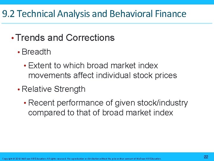 9. 2 Technical Analysis and Behavioral Finance • Trends and Corrections • Breadth •