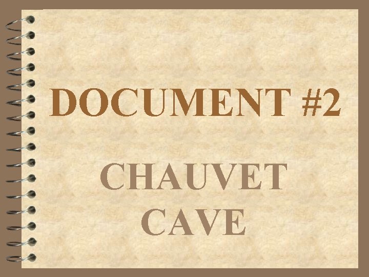 DOCUMENT #2 CHAUVET CAVE 