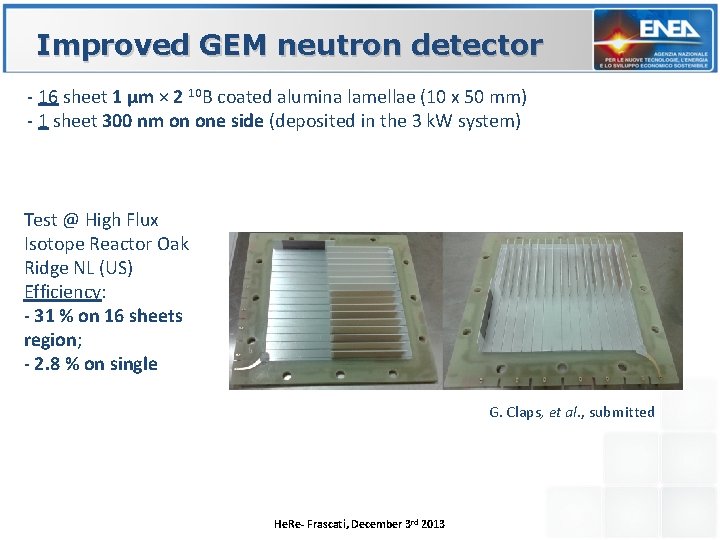 Improved GEM neutron detector - 16 sheet 1 μm × 2 10 B coated