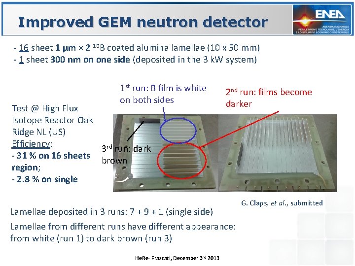 Improved GEM neutron detector - 16 sheet 1 μm × 2 10 B coated