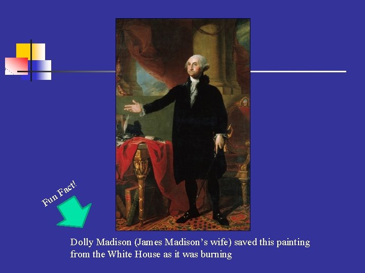 ! n Fu ct a F Dolly Madison (James Madison’s wife) saved this painting