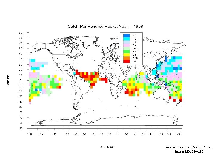 Source: Myers and Worm 2003. Nature 423: 280 -283 