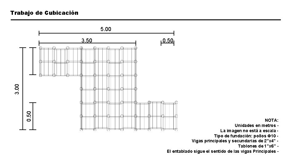 Trabajo de Cubicación 5. 00 0. 50 3. 00 3. 50 NOTA: Unidades en