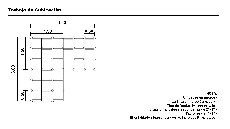 Trabajo de Cubicación 3. 00 0. 50 3. 00 1. 50 NOTA: Unidades en