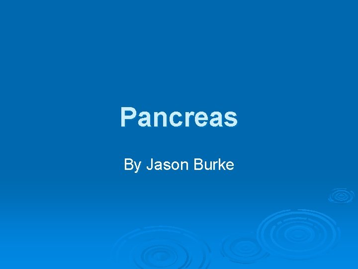 Pancreas By Jason Burke 